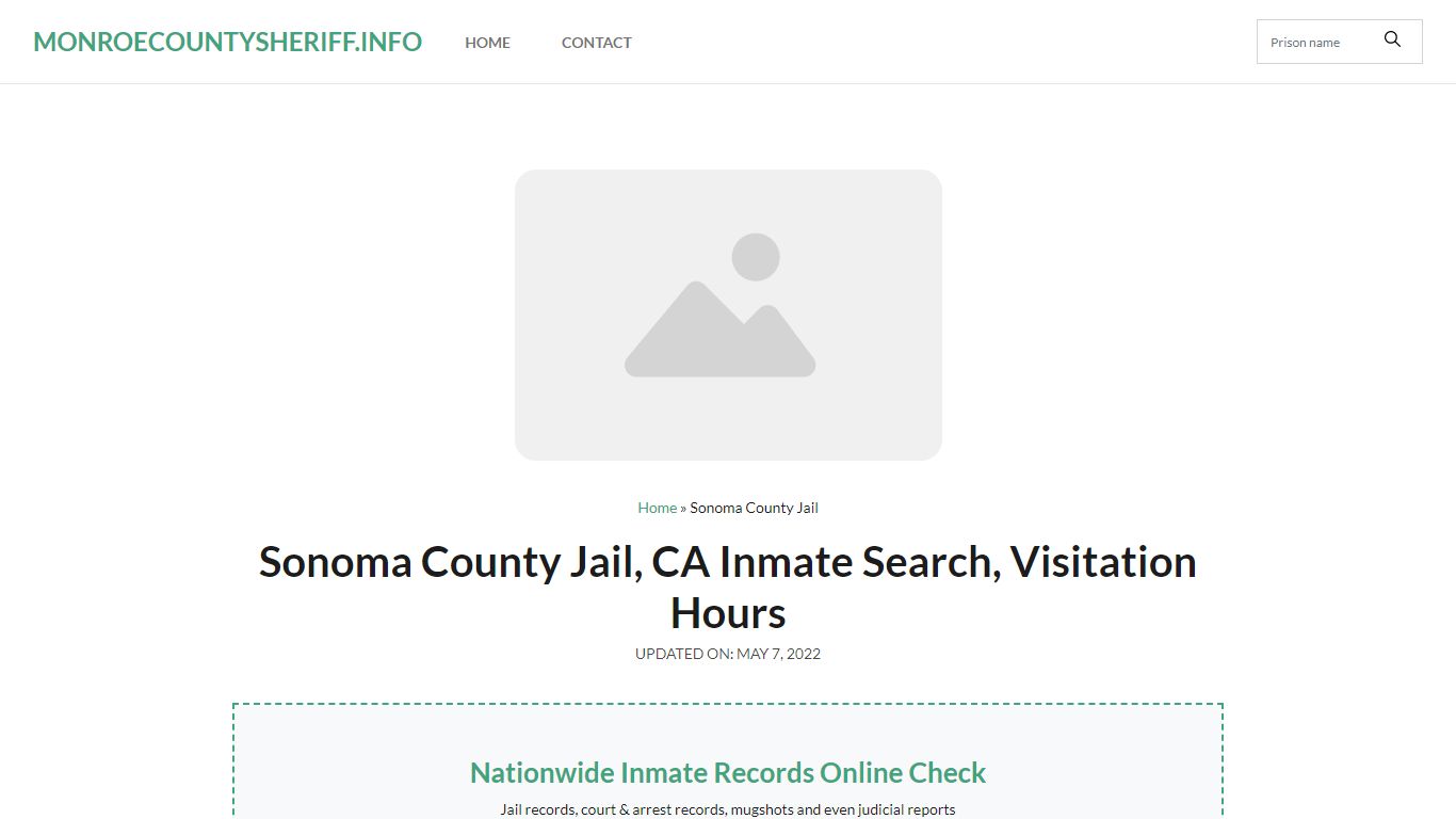 Sonoma County Jail, CA Inmate Search, Visitation Hours