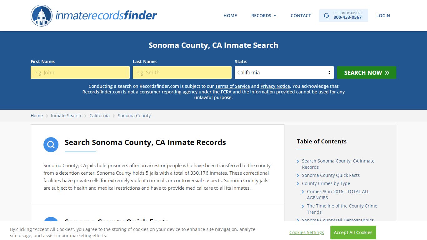 Sonoma County, CA Inmate Lookup & Jail Records Online