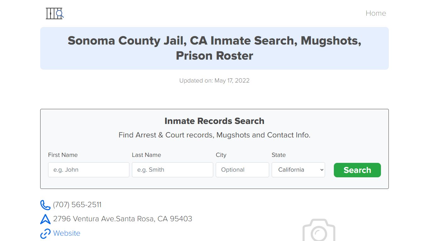 Sonoma County Jail, CA Inmate Search, Mugshots, Prison ...